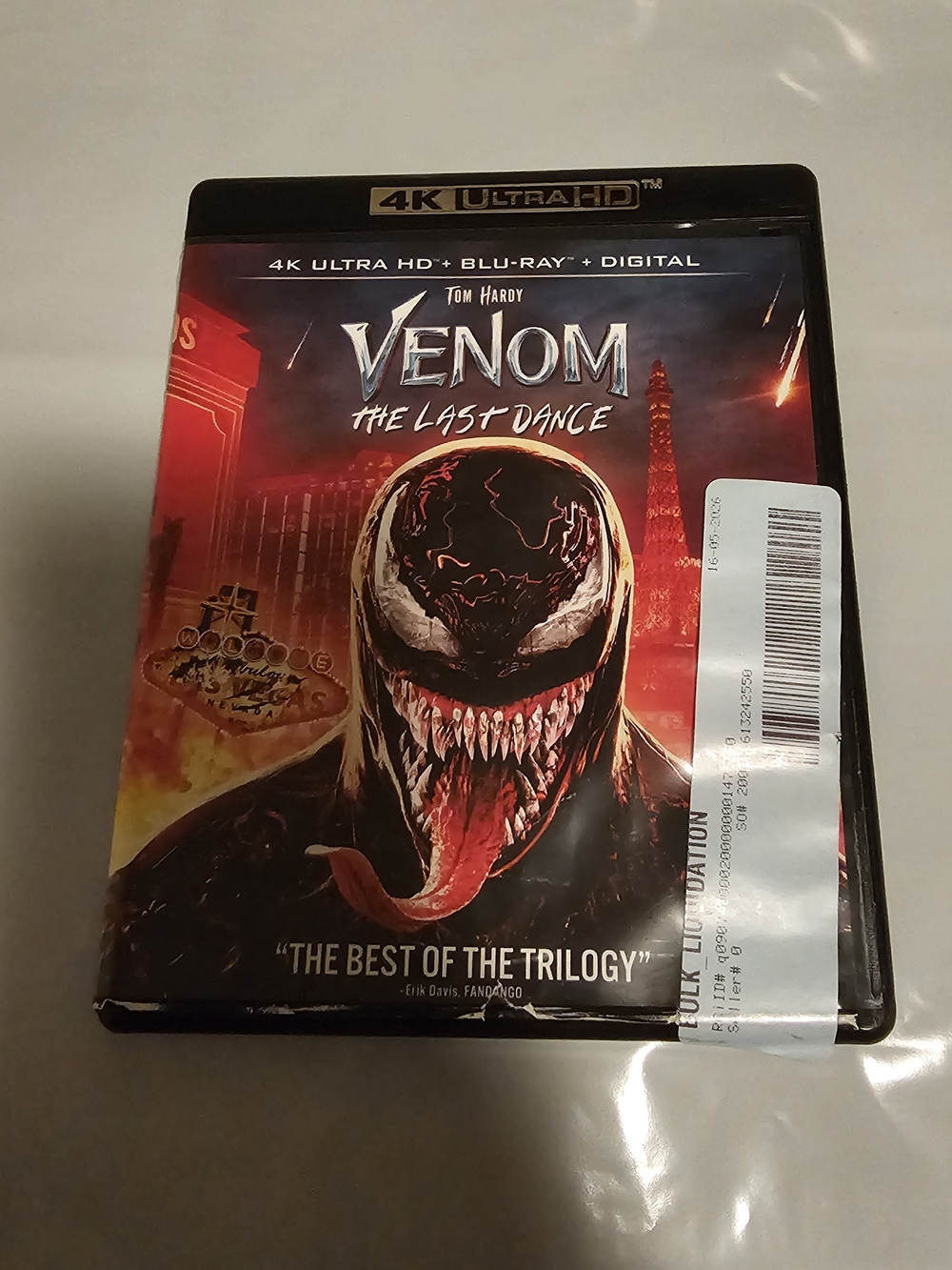 Sony Venom: The Last Dance 4K Ultra HD Blu-ray — Red & Black Artwork